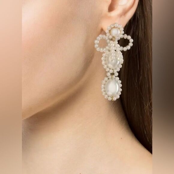 SHRIMPS Angela Bow-Detailing Drop Earrings - Picture 2 of 6